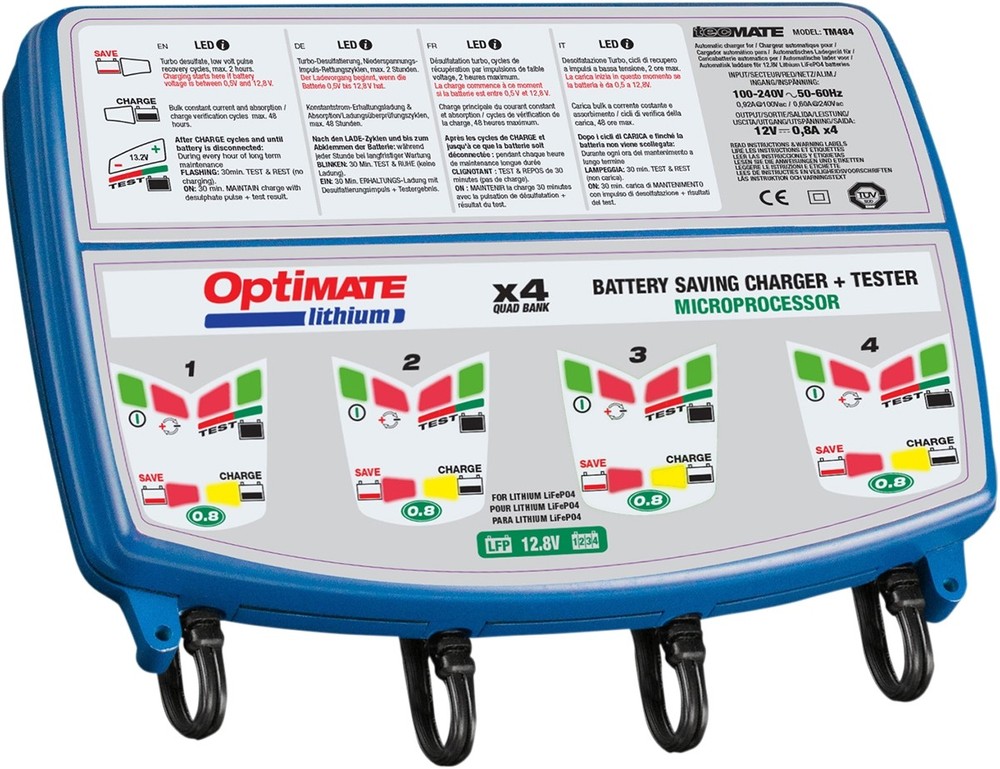 Tecmate TM485 Optimate Lithium 0.8A X4