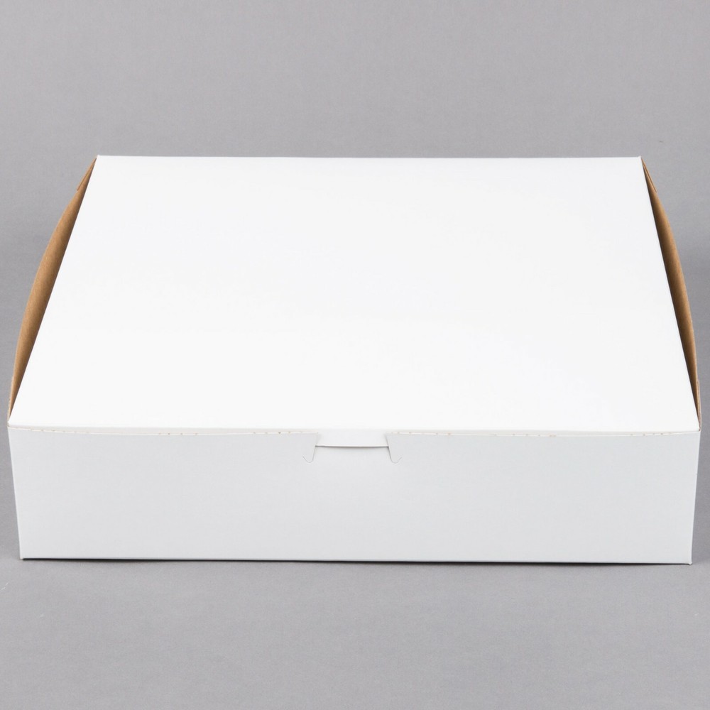 12" x 12" x 2 3/4" White Pie Bakery Box Paperboard Square Disposable 100 Bundle
