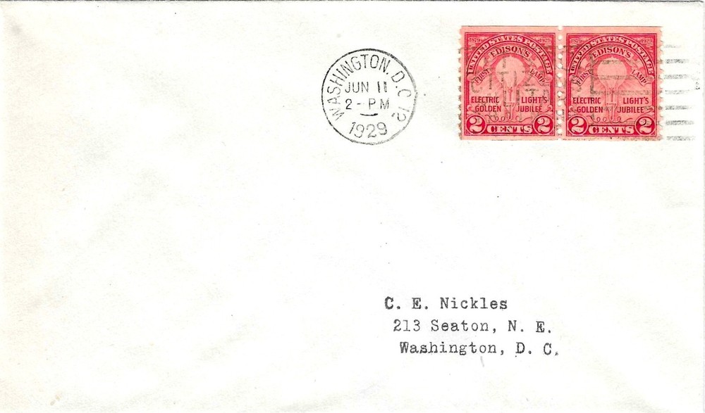 FDC   # 656  --  Edison coil pair --  Nickles addressed