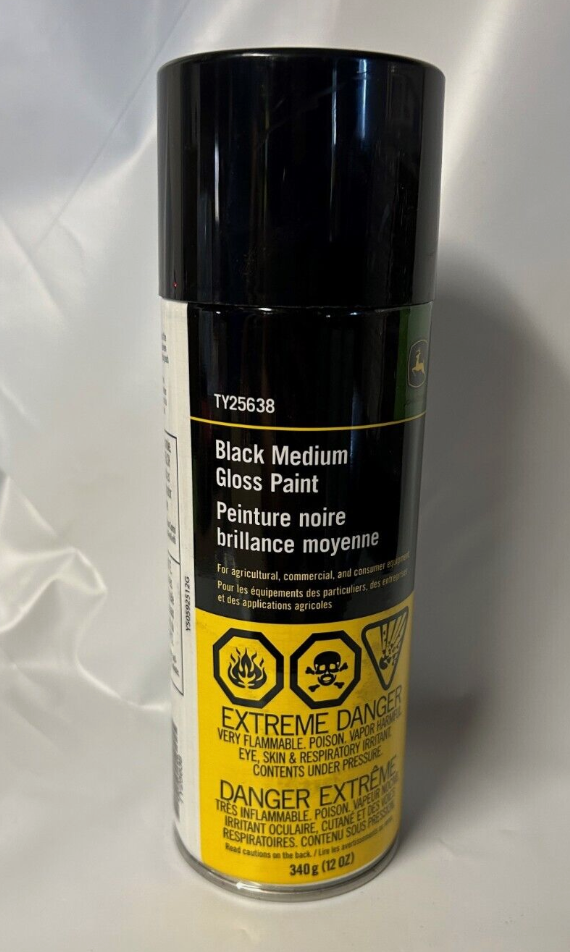 1 can- John Deere Medium Gloss Black Spray Paint #TY25638