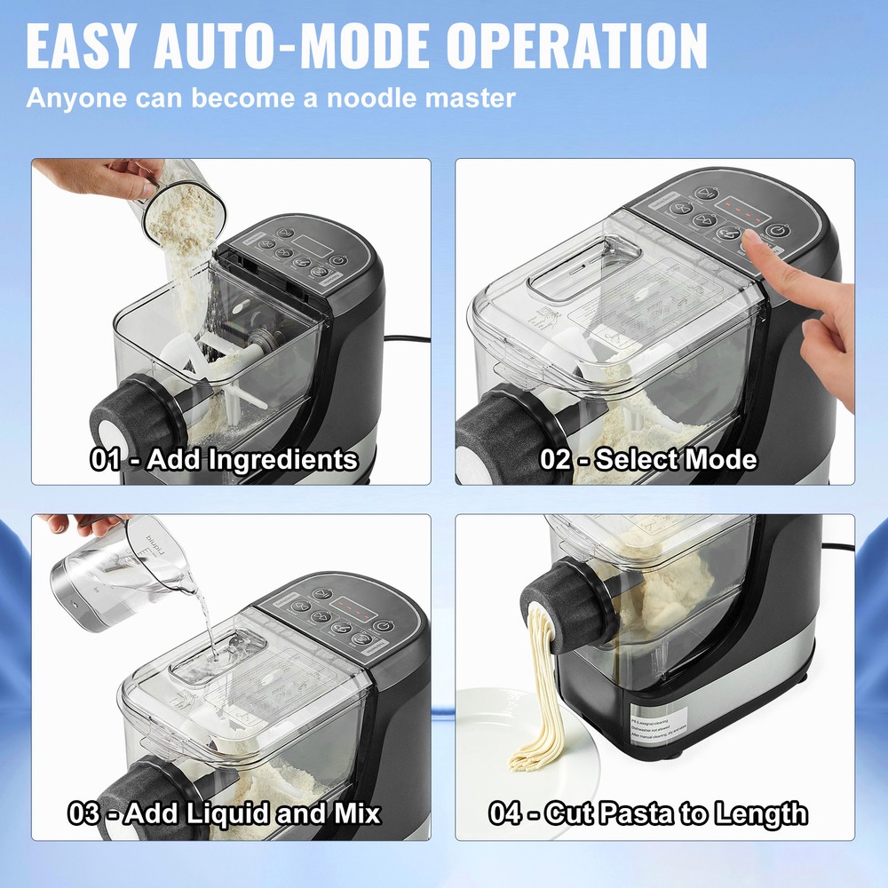 Electric Pasta Maker Automatic Noodle Making Machine with 8 Pasta Shape