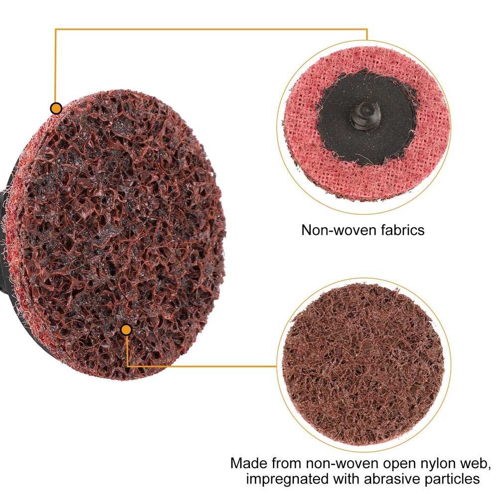 50PCS 2" Roll Lock Sanding Discs Set Medium Surface Conditioning for Die Grinder