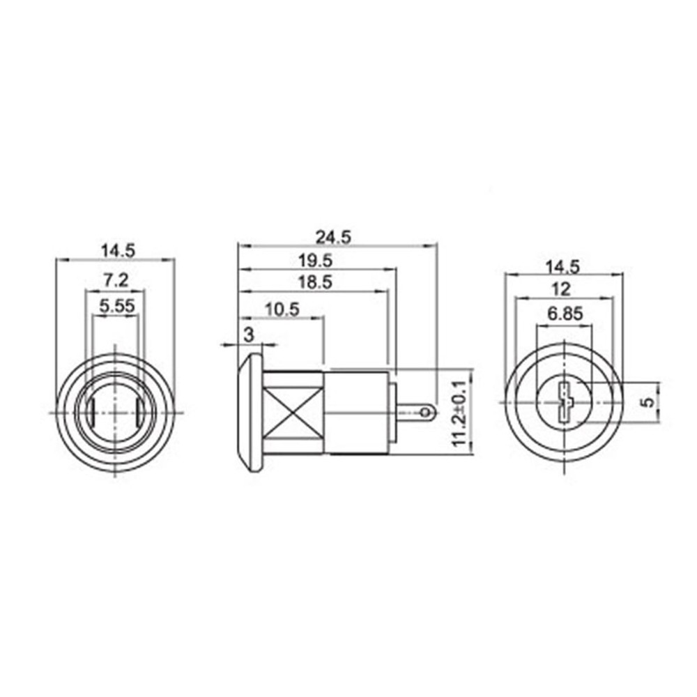2Set Key Switch OFF-ON Lock Metal Toggle Lock Security KS-02 Electronic