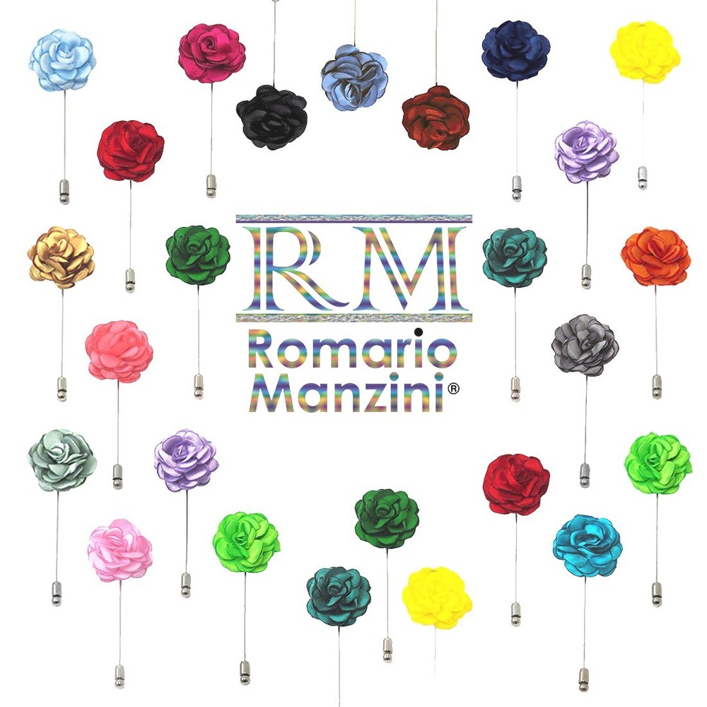 Romario Manzini® Men's Flower Lapel Pins