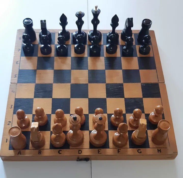 Nice Vintage Wooden Chess Set Soviet USSR