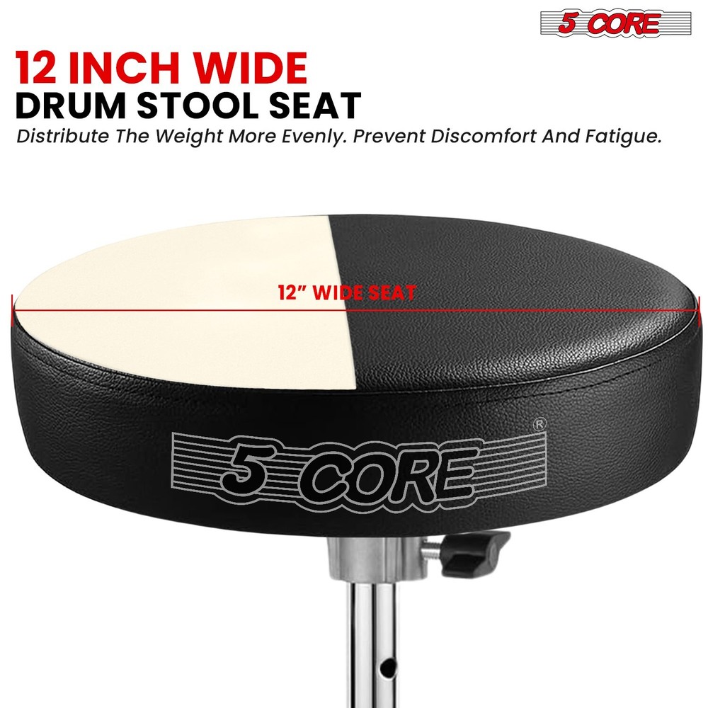 5 Core Drum Throne 3" Padded Comfortable Drum Seat Drumming Stools Adjustable