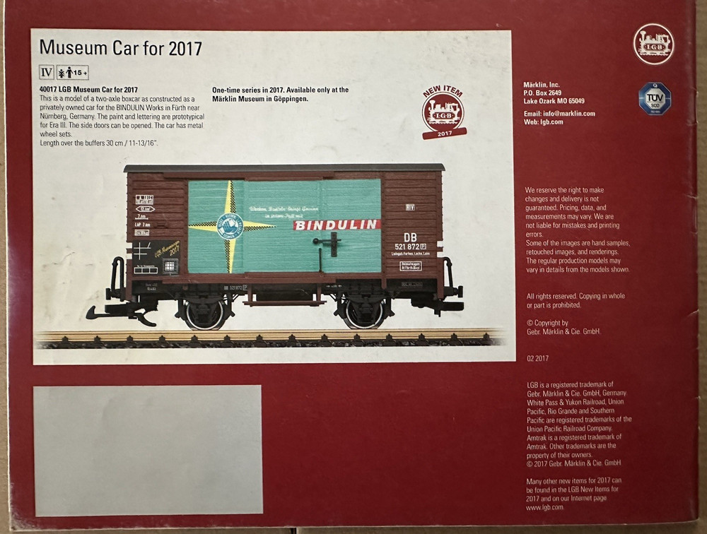 LGB 2017 US Models Catalog - English text - 32 pages