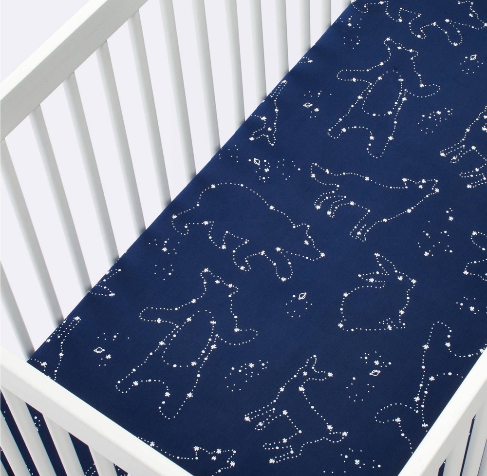 🥥 Cloud Island Fitted Crib Sheet Constellation Navy One Sheet 🆕