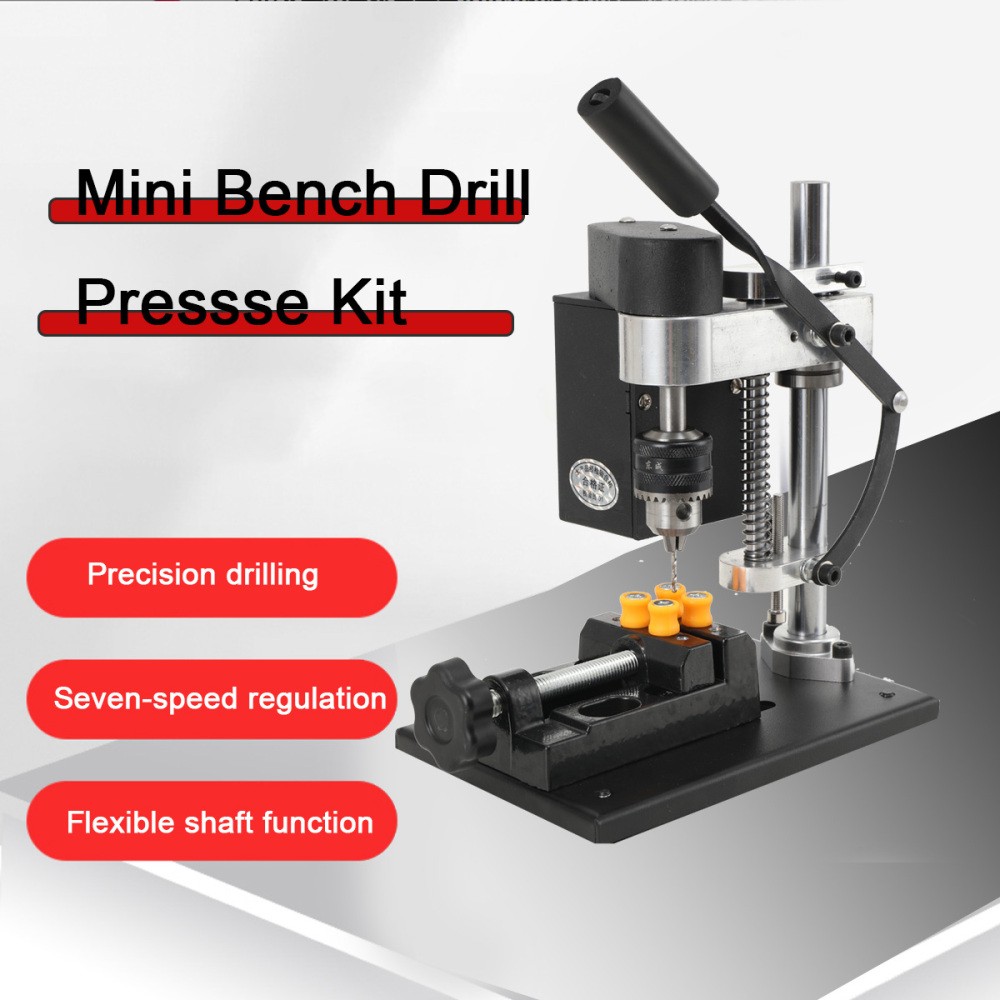 120W Mini Bench Drill Press 7 Speed Adjustable Bench Benchtop Drilling Machine