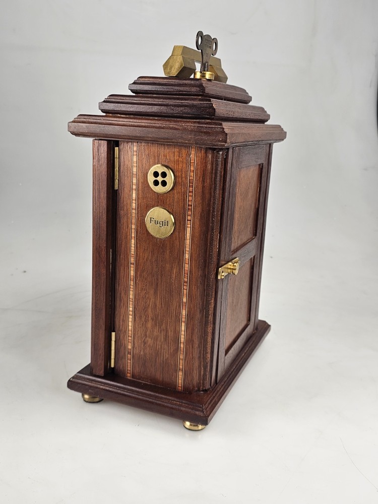 Rare Solid Oak 2 Bells Bracket Clock Chipping Sodbury