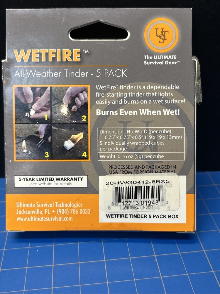 Ultimate Survival Technologies: Wetfire 5-Pack, All-weather Tinder, UST
