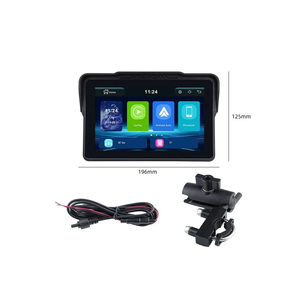 7 inch Motorcycle Android Auto Wireless Touch Screen Carplay + Camera +TPMS