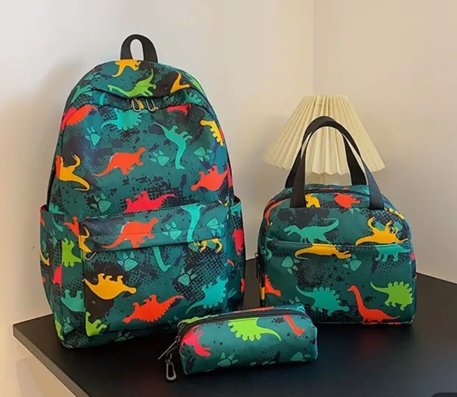 3 Piece Set-Dinosaur backpack Set