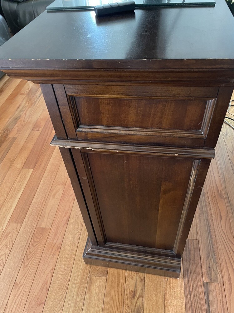 Brown Electrical fireplace tv stand