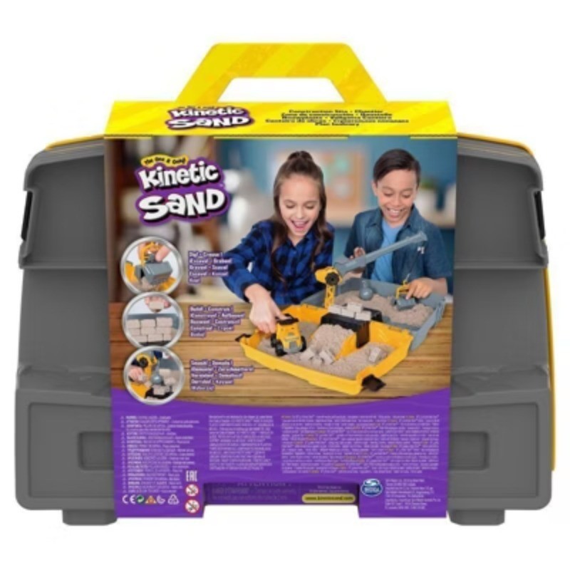 Construction Site Kit with Crane, Dump Truck, Foldable Sandbox