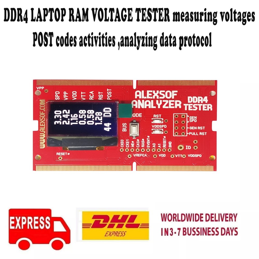 DDR4 LAPTOP RAM VOLTAGE TESTER measuring voltages,POST codes activities
