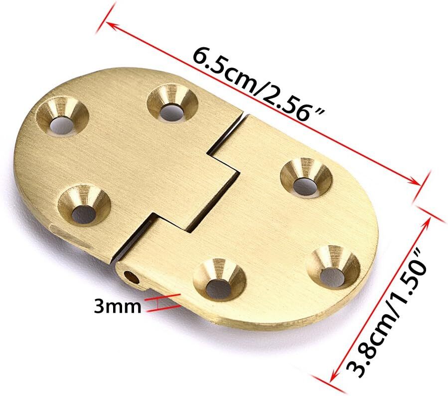 2 Pcs Solid Brass Hinges, Drop Front Desk Drawer Butt Hinge for Table Sewing