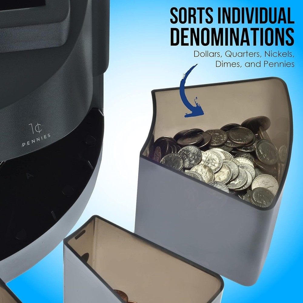 Coin sorter and wrapper machine manual with crank money change counter sorting