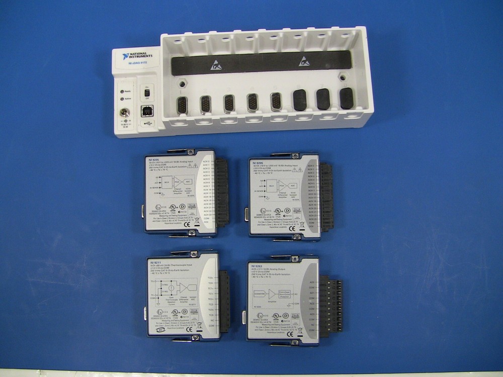 National Instruments NI cDAQ-9172 plus modules