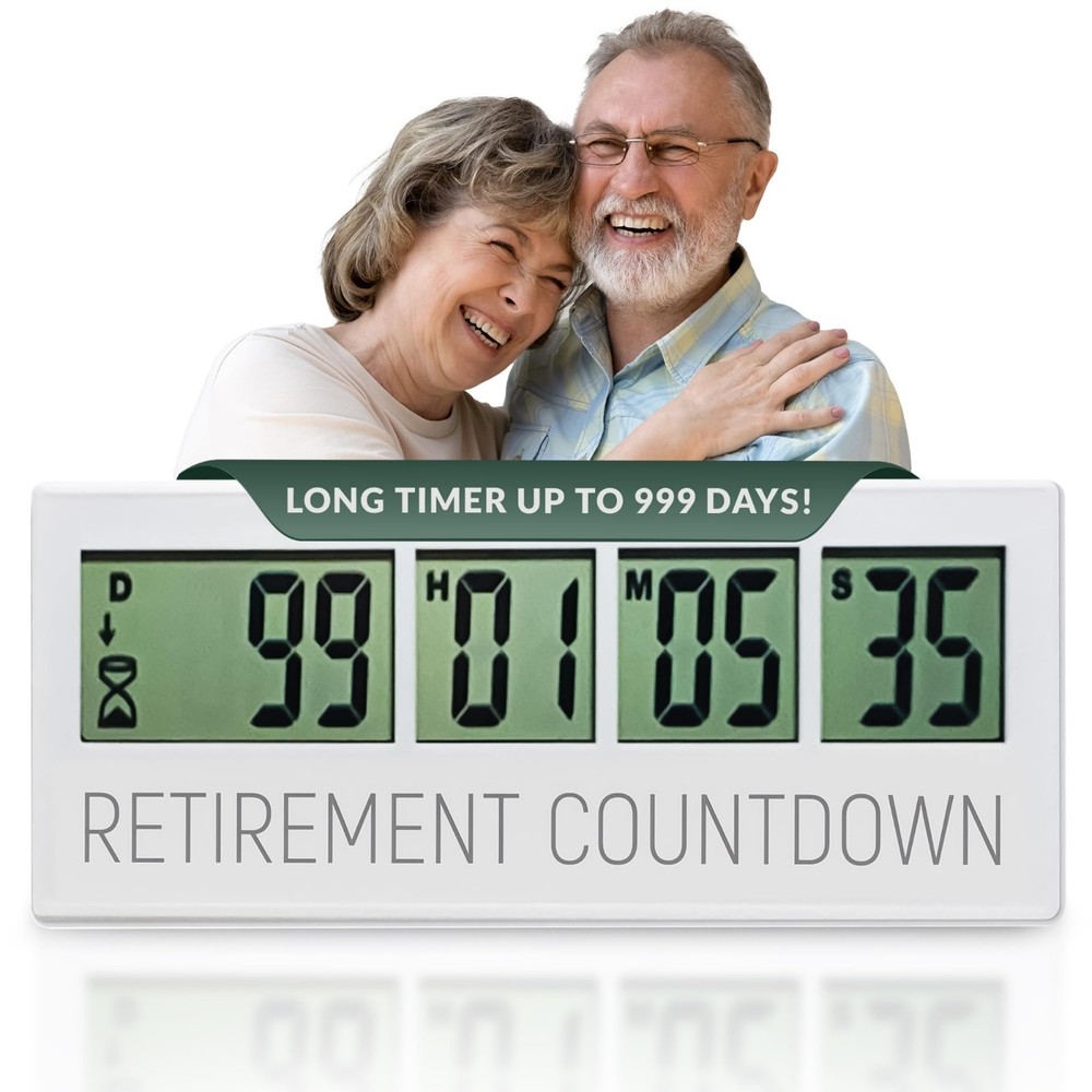 Retirement Countdown Clock - LCD Digital Timer, Easy Set & Read, Large Display,