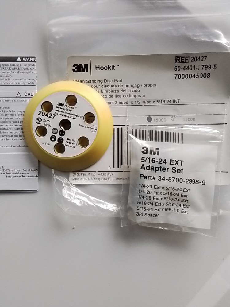 3M 20427 Clean Sanding 3" Hookit Disc Pad Kit
