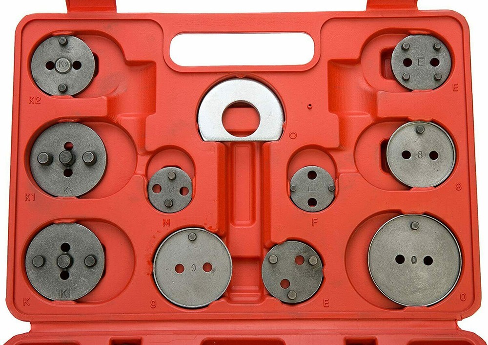 22PC Pro Disc Brake Caliper Compressor Rewind Wind Back Tool Set Piston Pad Kit