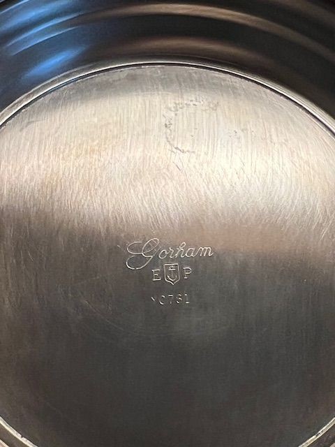 GORHAM SILVERPLATE FOOTED SERVING BOWL EP YC781 9" ROUND WITH INSERT