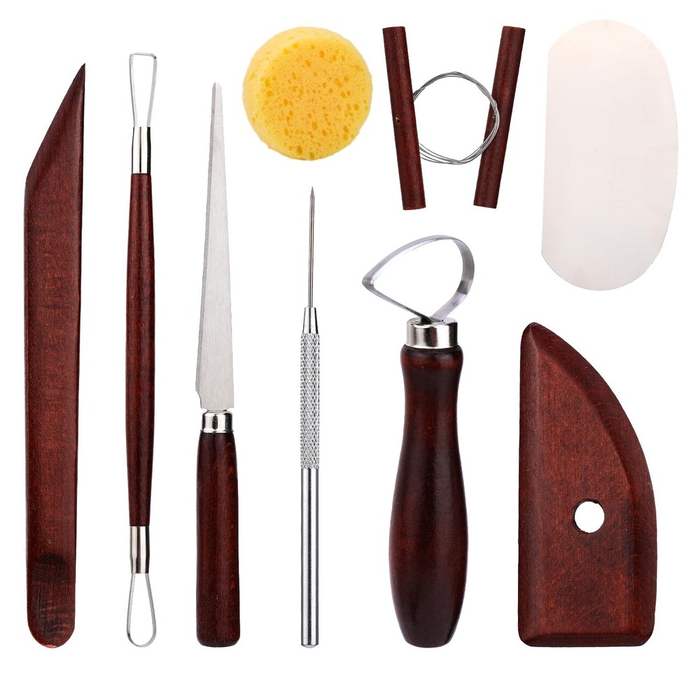 Pottery Tools Kit, Clay Set, Ceramic Tool and Red