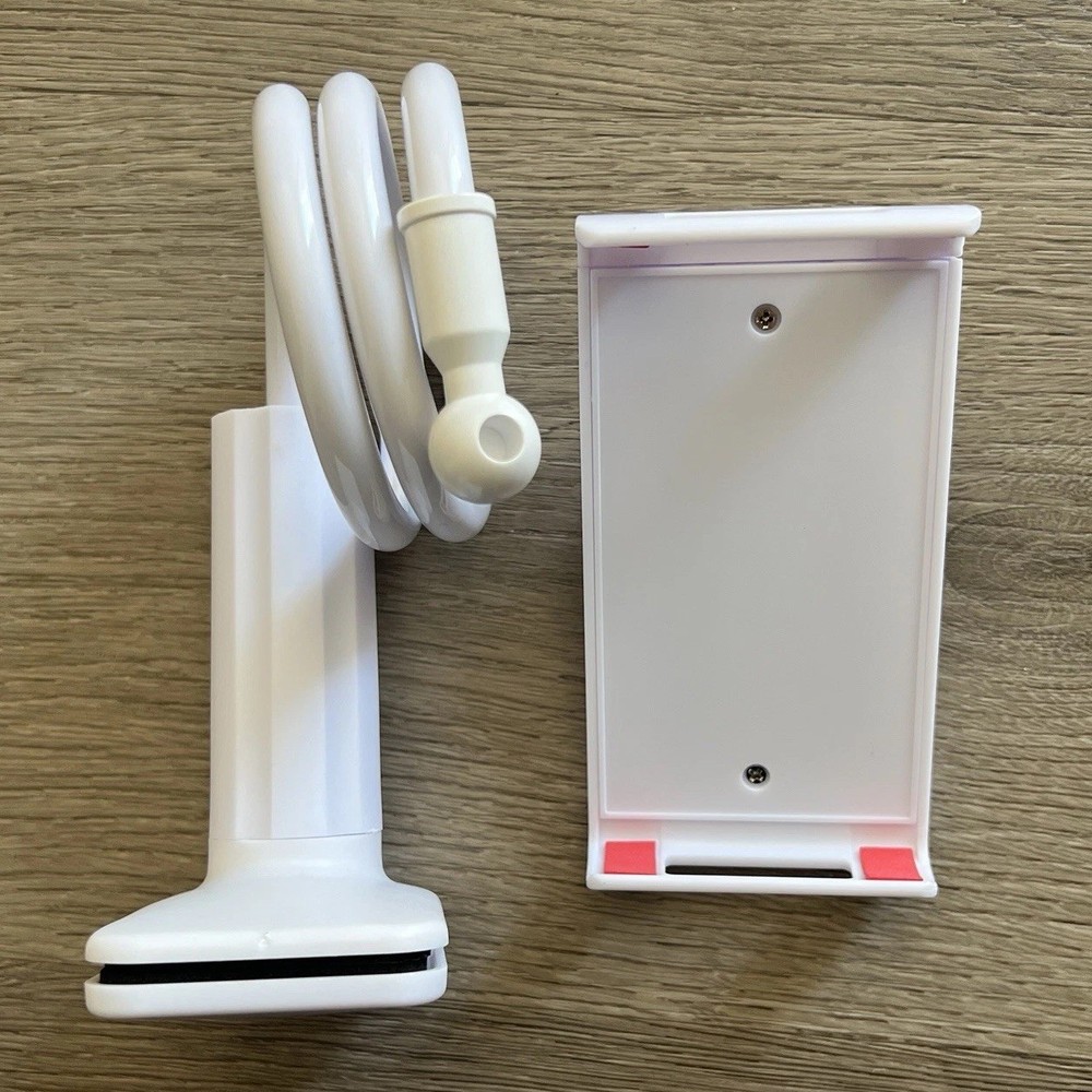White Adjustable Tablet & eReader Holder Mount with Flexible Arm, Plastic