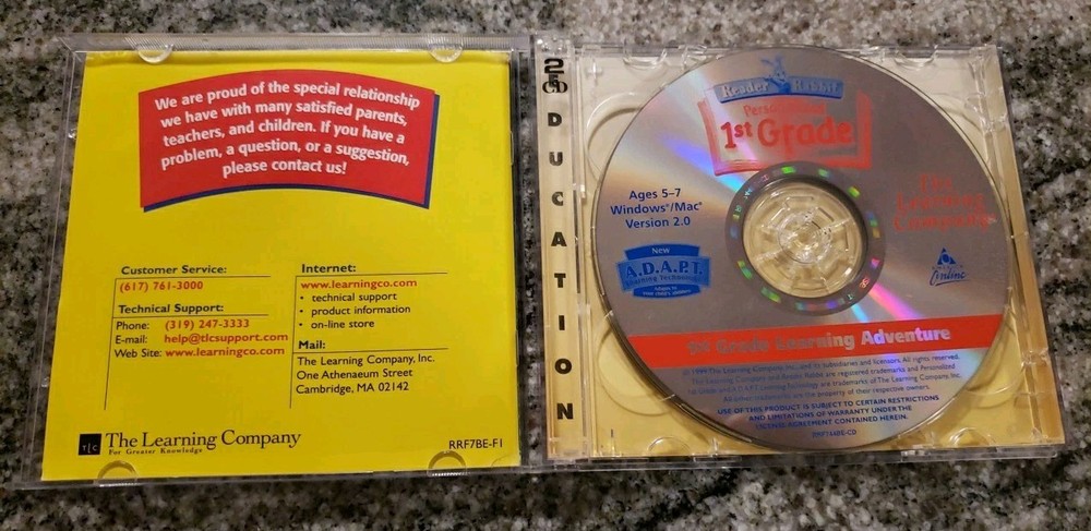 Reader Rabbit Personalized 1st Grade PC/Mac CD-ROM The Learning Company Ages 5-7