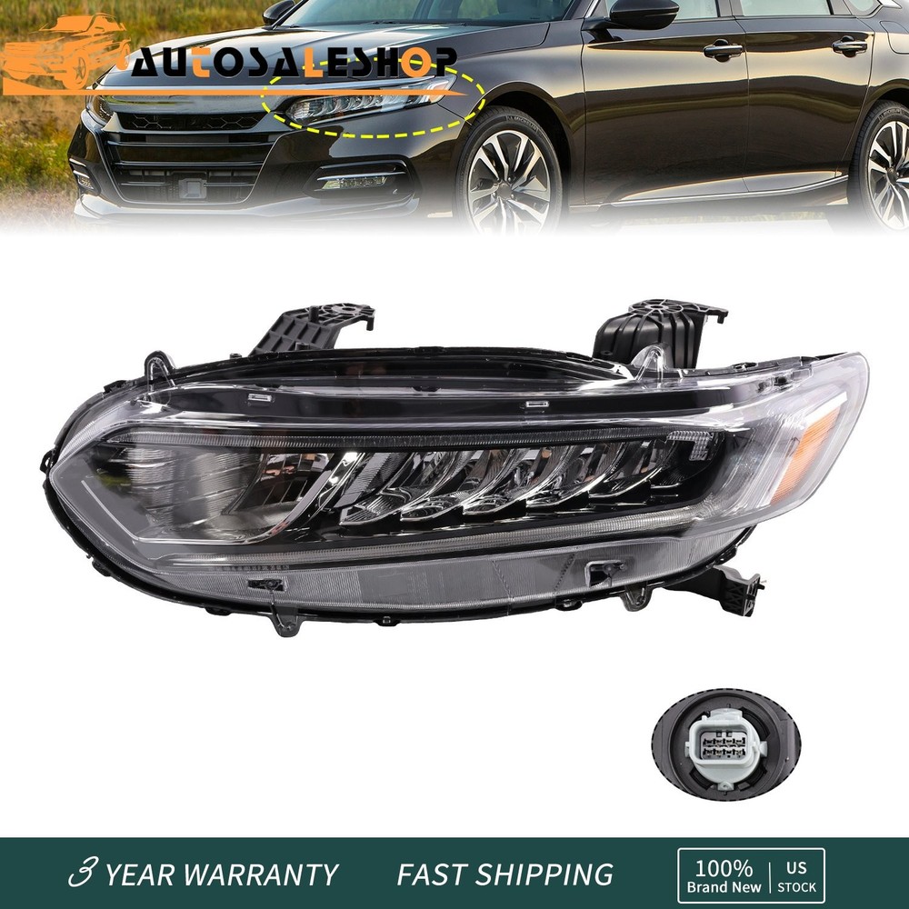 Halogen+LED Headlight Left Driver Side w/DRL For 2018-2022 Honda Accord