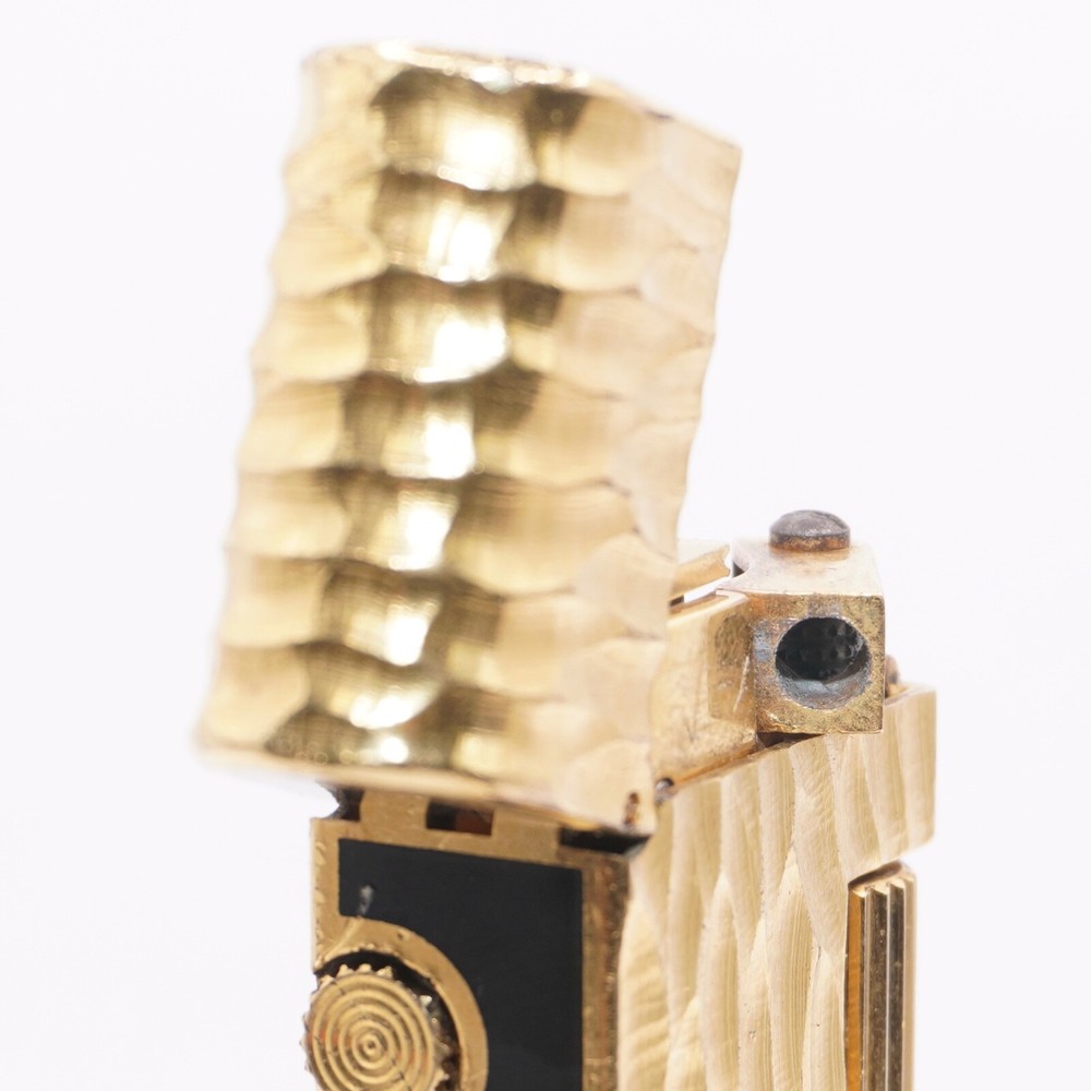 Dunhill Dome Lighter Gold plated with Black Lacquer_ Fully Working Condition