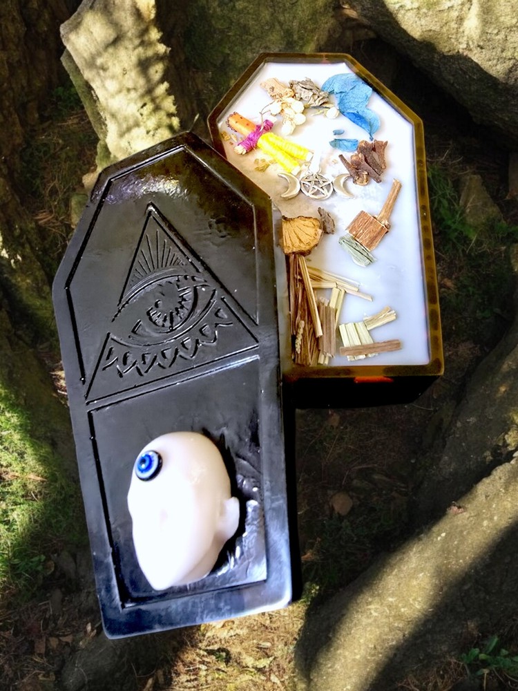 Pagan Coffin Candle.Three in one.Wicca.Paganism.Intention...