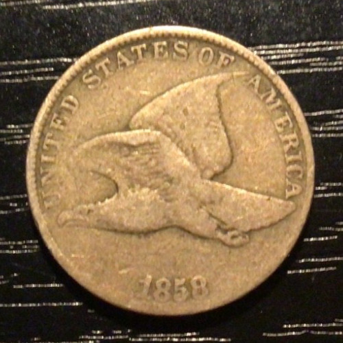 1858 LL Flying Eagle Cent Penny, F. F167