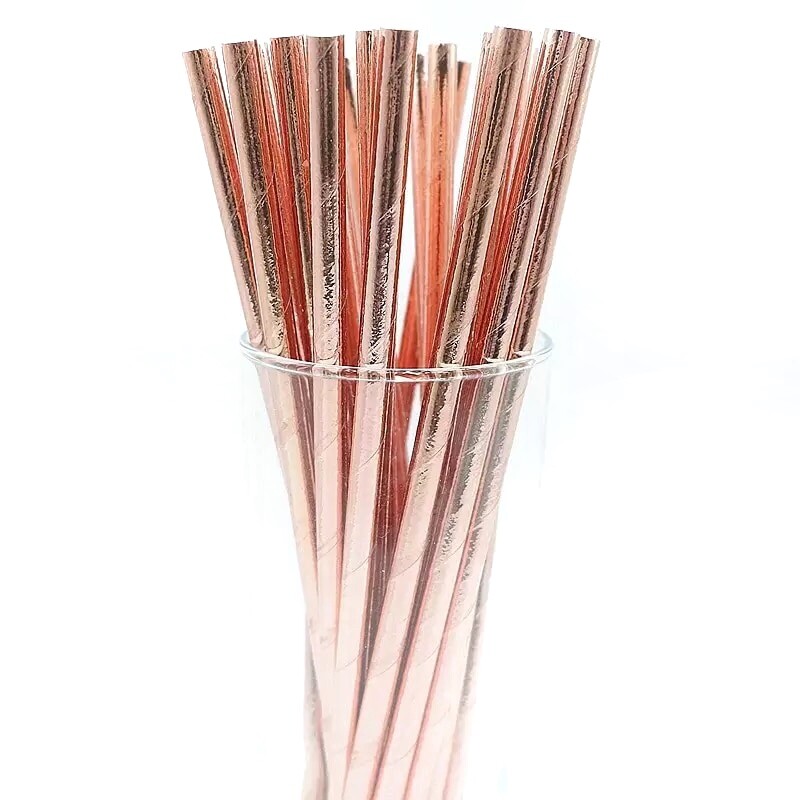 Metallic Rose Gold Cake Pop Straws | Bakell®