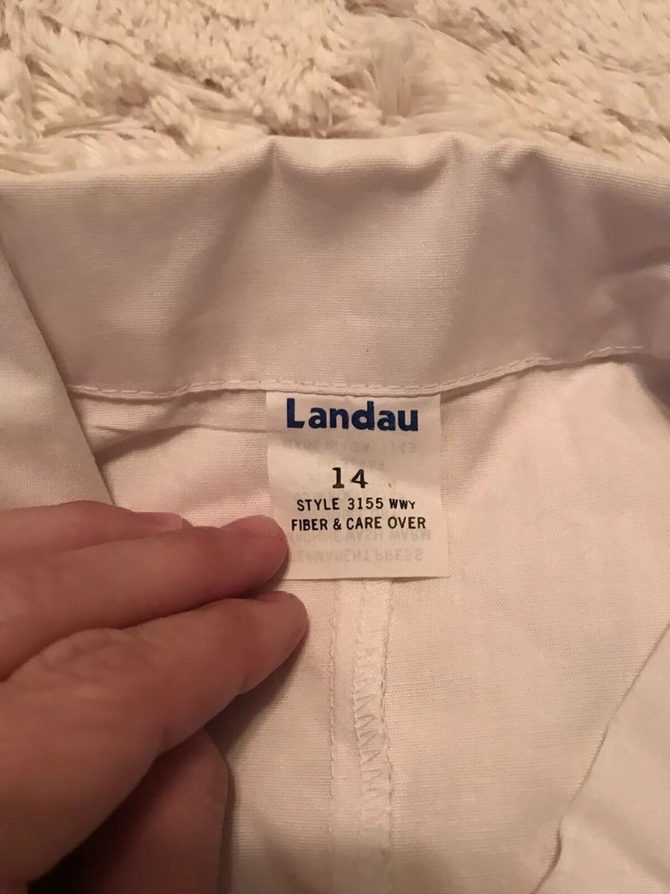 Landau White Lab Coat Size 14 Button Front