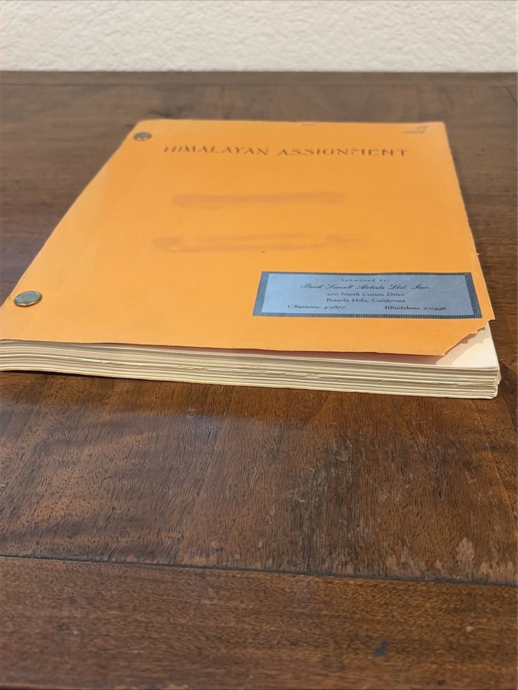 Vintage Movie Script “Himalayan Assignment” Unproduced Film Screenplay