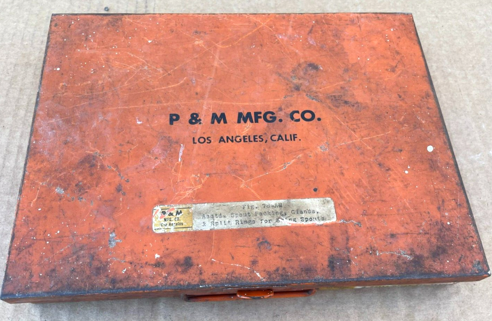 Vintage Metal Toolbox with/ 80 Assorted Washers