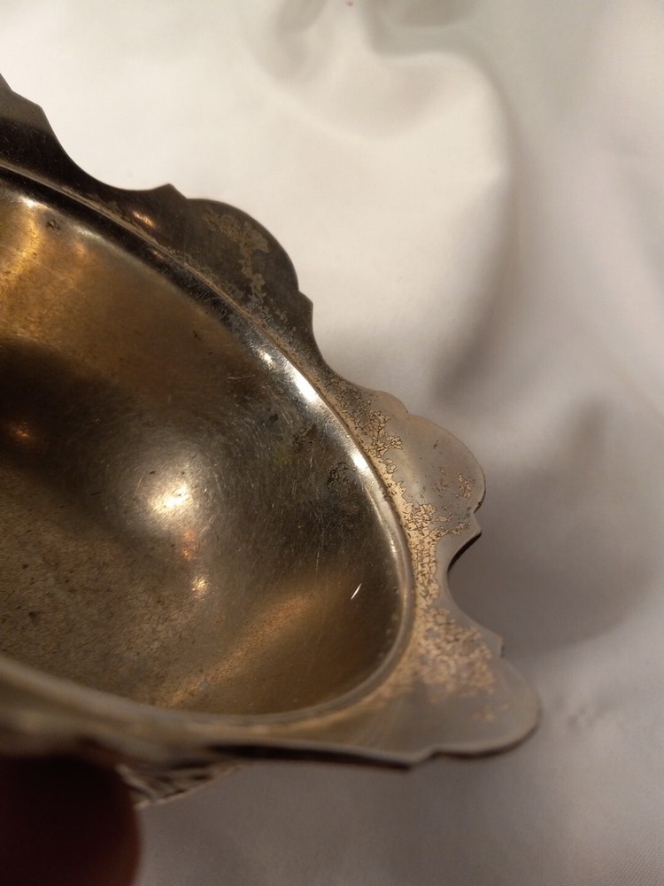 Silver Plate Bowl With Damage Has Mark But Cant Identify