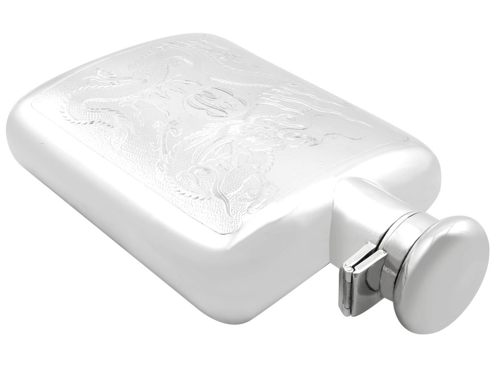 1930s Chinese Silver Hip Flask
