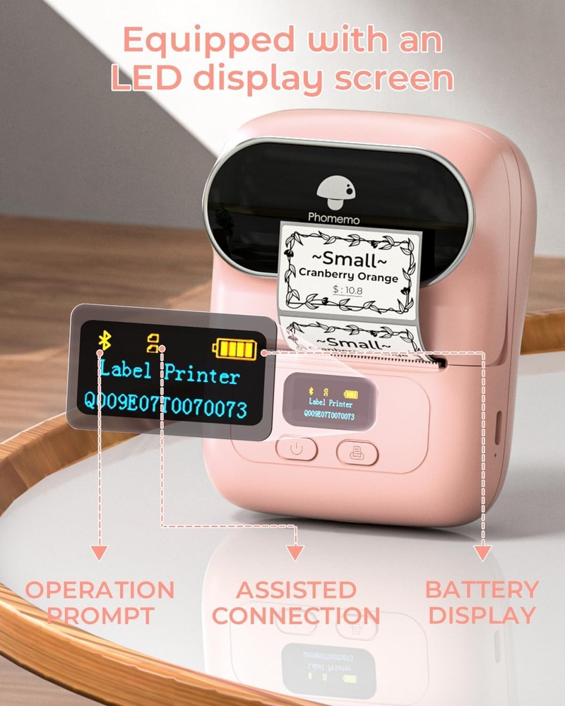 Phomemo M110 Thermal Label Makers- Barcode Label Printer Bluetooth Label Maker