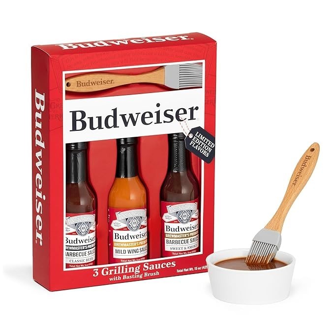 Budweiser Grilling Set 3 Grilling Sauces with Basting Brush