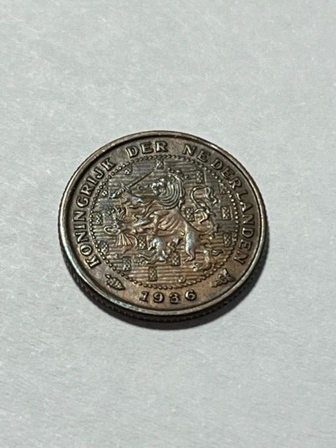 1936 Netherland 1/2 Cent XF+ #15872