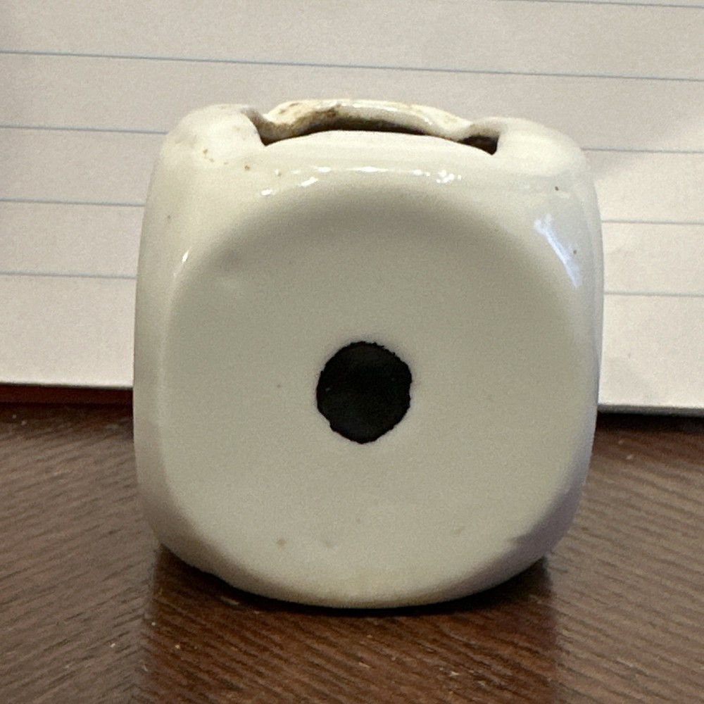 Vintage Ceramic Japan Single Dice Ashtray.