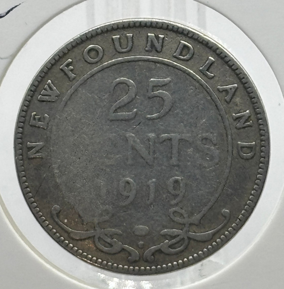 1919 c Canada 25 Cent Silver coin