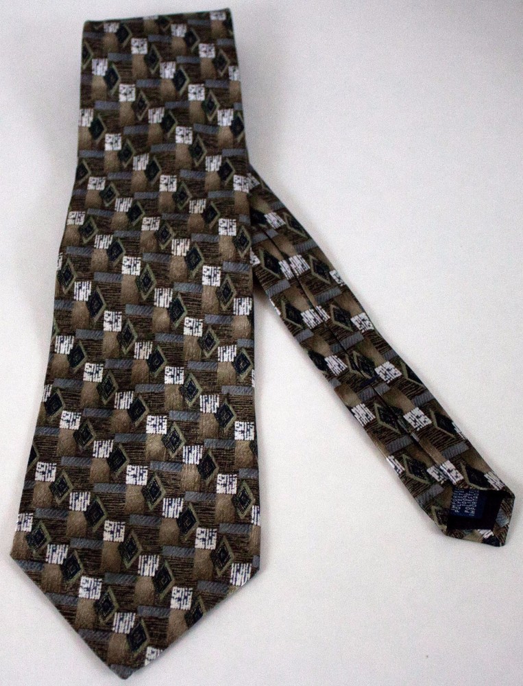 David Taylor Men's Polyester Tie Multiple Color Geometric