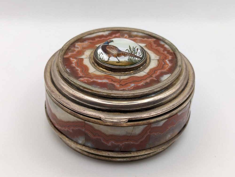 M.Mockel 800 Silver Pheasant Round Box