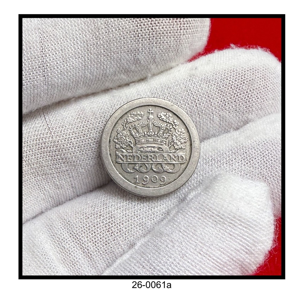 1909 Netherlands 5 Cent Coin