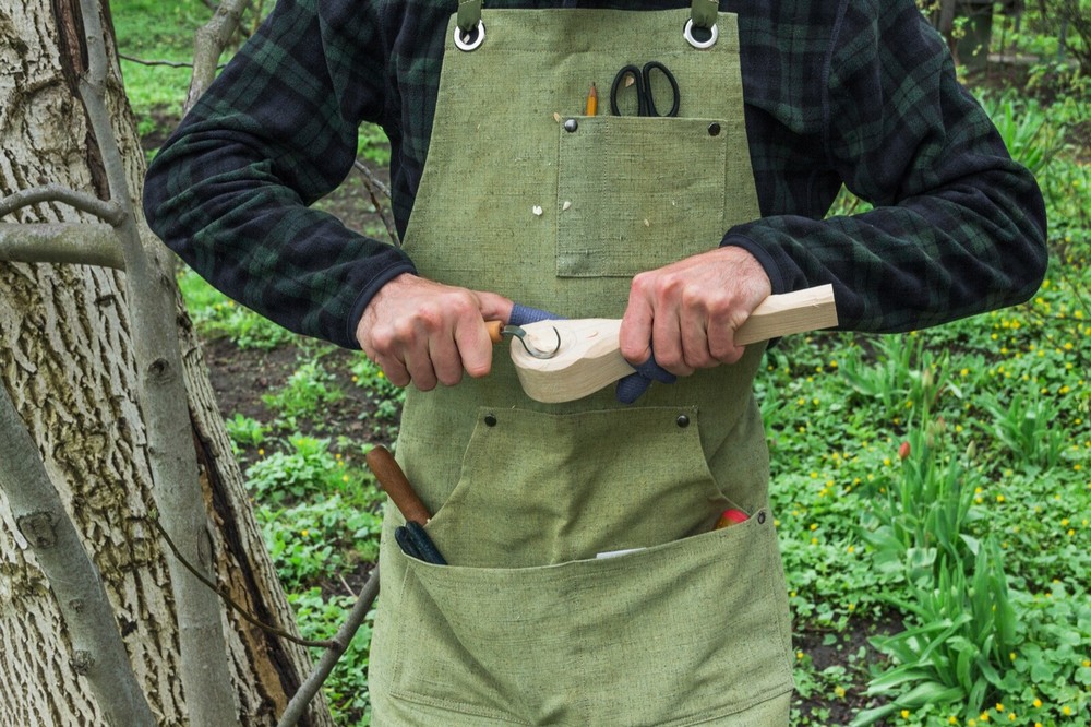 Adjustable Green Canvas Work Apron BeaverCraft AP1