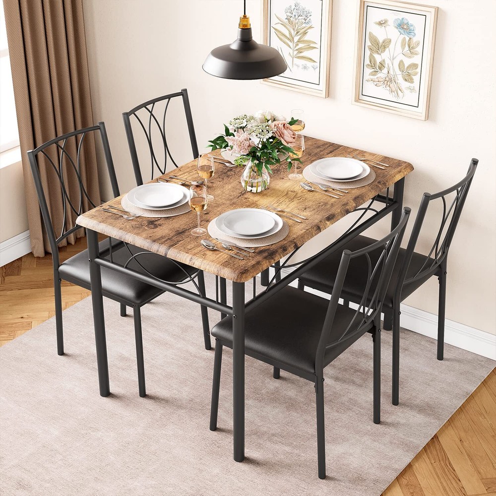 🍎Dining Table Set for 4 Kitchen Table and Chairs Upholstered Chairs Apartment